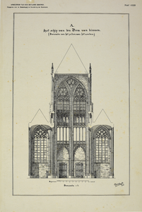 214431 Afbeeldingen van het interieur van de Domkerk te Utrecht; weergave van het in 1674 ingestorte gedeelte: opstand ...